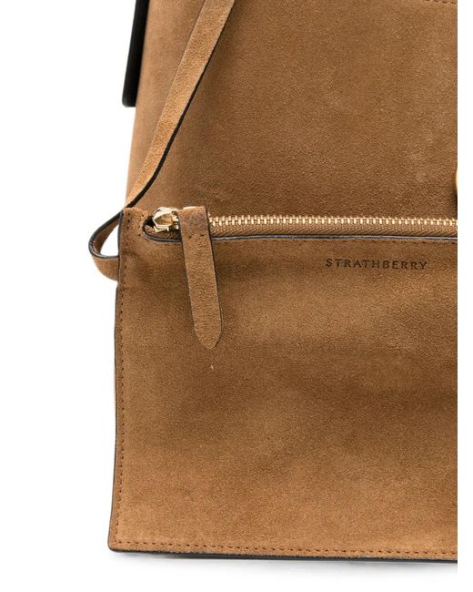 Strathberry Brown Sac Porté Épaule En Daim