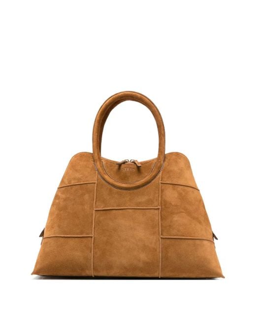 Borsa Tote Con Inserti di Staud in Brown