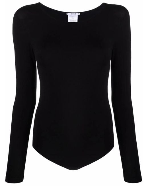 Wolford Black Berlin Long-Sleeve Bodysuit