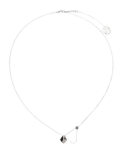 Burberry White Onyx-Shield Pendant Necklace