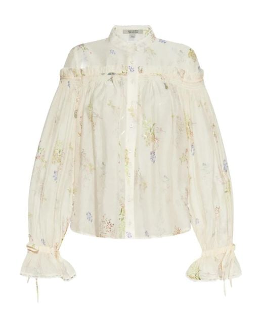 AllSaints White Delphine Blouse