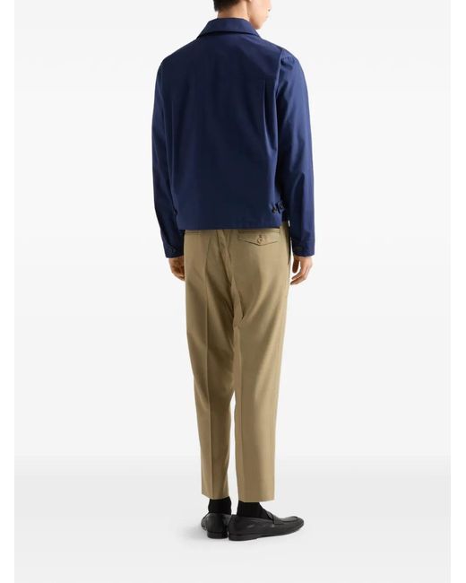 Prada Blue Zip Logo Jacket for men