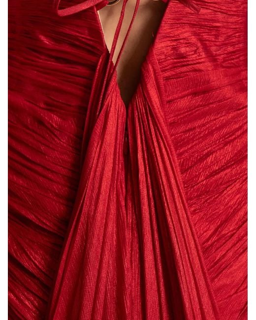 Maria Lucia Hohan Cecilia Maxi-Jurk Met Watervalhals in het Red