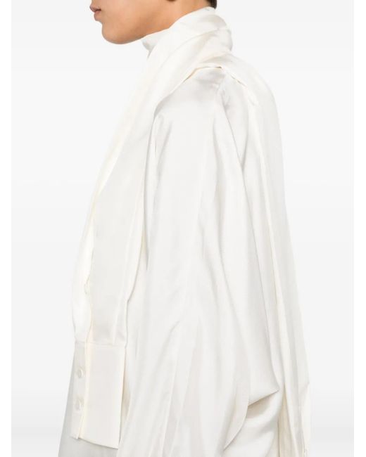 Blusa con detalle de pañuelo Rohe de color White