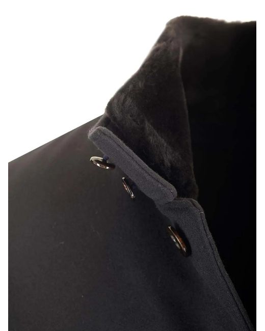 Al Duca D'aosta Gray Fur-Trimmed Buttoned Jacket for men
