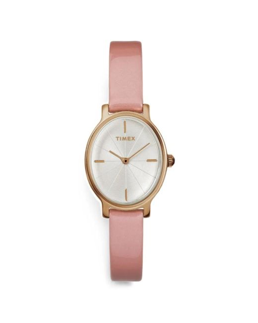 Timex White Milano Oval-Case 24Mm Watch