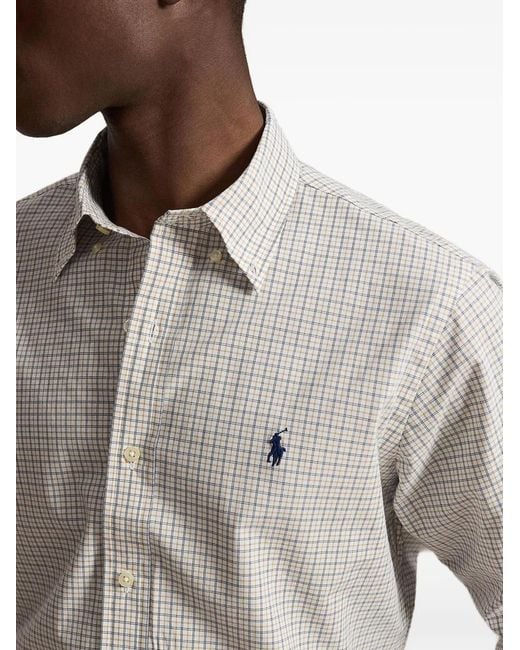 Polo Ralph Lauren White Check-Pattern Button-Down Shirt for men