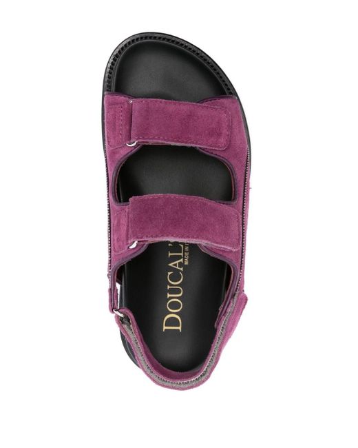 Doucal's Purple Coco Suede Sandals