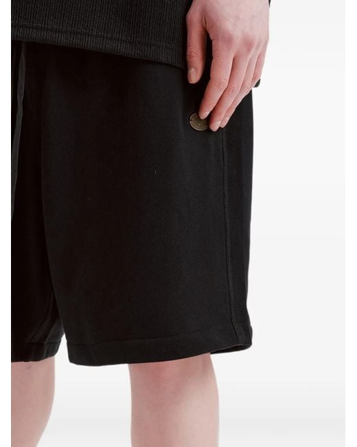 AFTERMATHS Black Drawstring-Waist Logo-Patch Shorts for men
