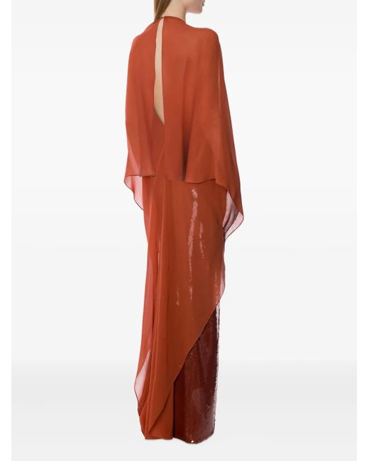 Alberta Ferretti Red Sequined Gown