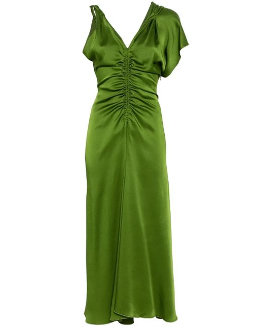 Victoria Beckham シャーリング ドレス Green