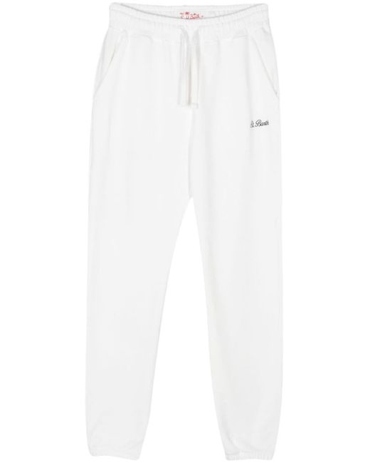Mc2 Saint Barth White Logo-embroidered Cotton Track Pants for men