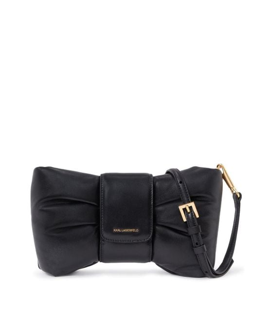 Karl Lagerfeld Black Small Kl Studio Bow Cross Body Bag