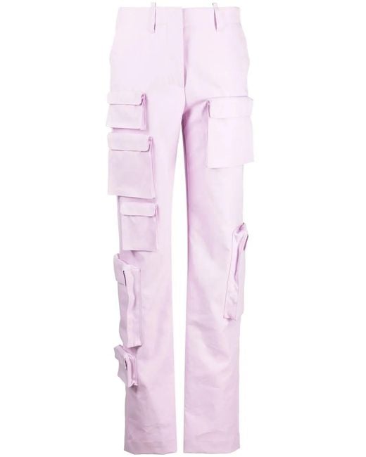 Off-White c/o Virgil Abloh Pink High-Waisted Cargo Trousers