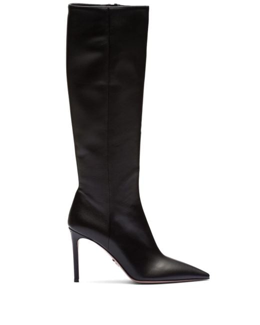 Prada Black 95mm Knee-high Nappa Leather Boots