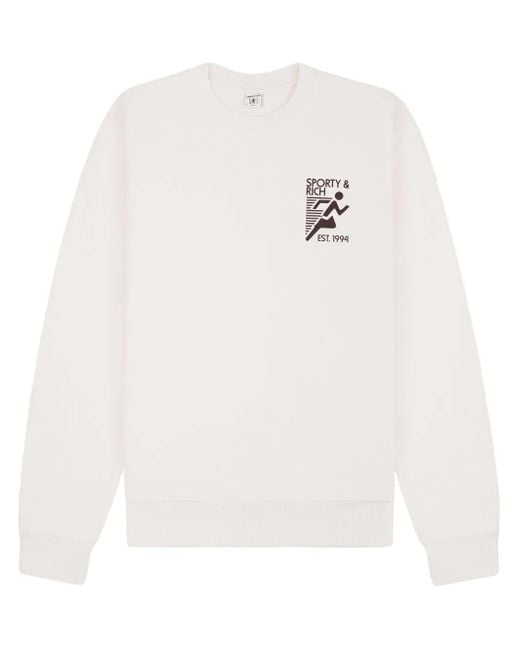 Sweat Olympic À Col Rond Sporty & Rich en coloris White