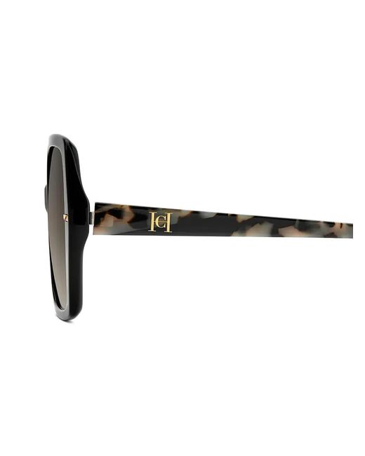 Carolina Herrera Black Square-Frame Sunglasses