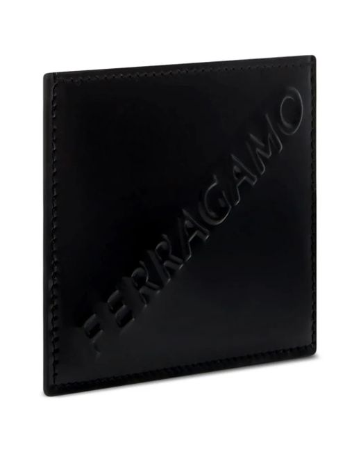 Ferragamo Black Logo Leather Wallet for men