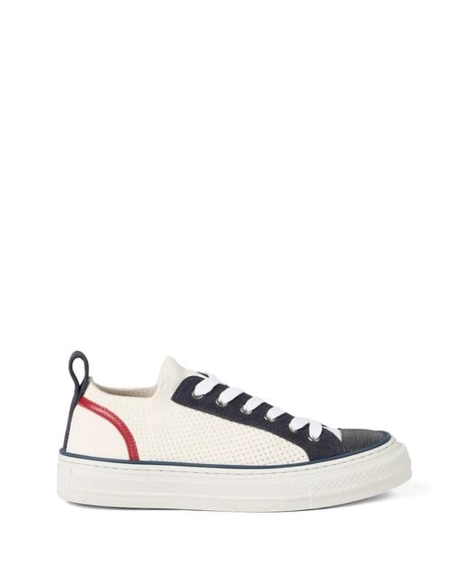 Brunello Cucinelli White Canvas Sneakers