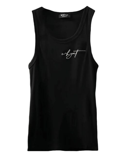Canotta Con Logo di WHYAT in Black da Uomo