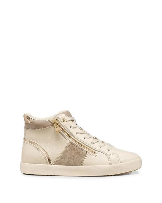 Geox White Blomiee Side-Zip Panelled Sneakers