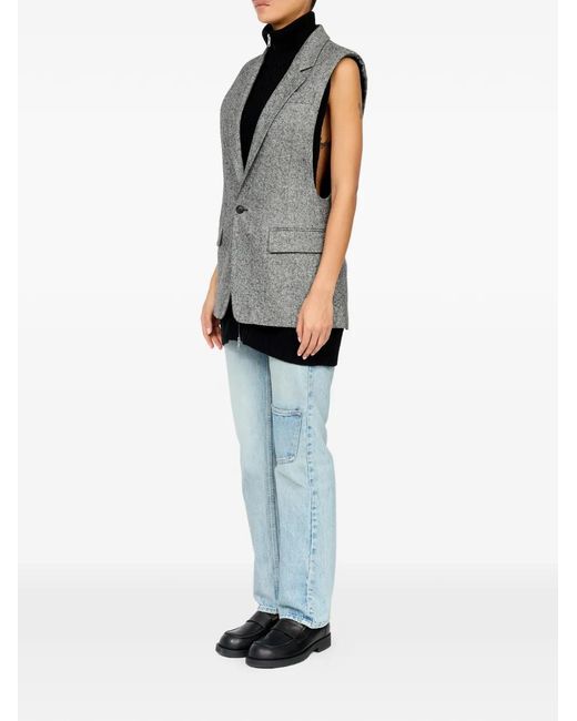 MM6 by Maison Margiela Gray Dotty Tweed Gilet