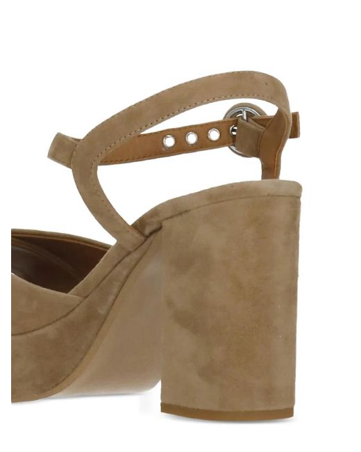 Julie Dee Metallic Suede Heeled Sandals