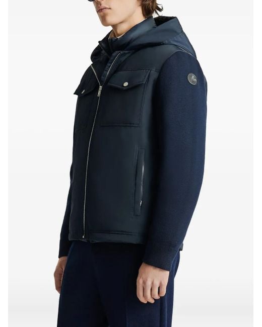 Fusalp Blue Hooded Bomber Jacket for men