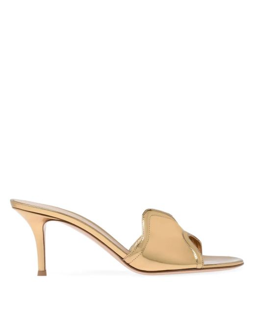 Gianvito Rossi Natural 70Mm Lucrezia Metallic-Effect Sandals