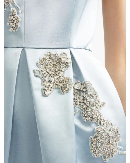 Erdem Embellished Sleeveless Woven Midi Dress in Blue | Lyst