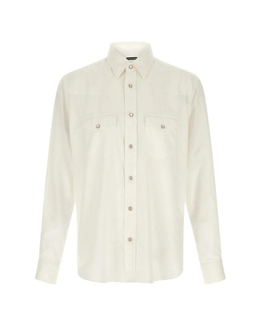 Tom Ford White Long-Sleeve Shirt for men