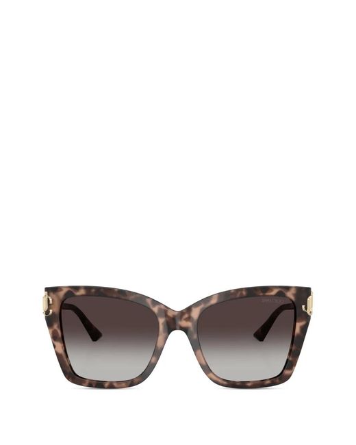 Jimmy Choo Gray Logo-Detail Sunglasses