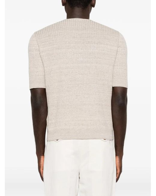 Lardini White Buttoned T-Shirt for men