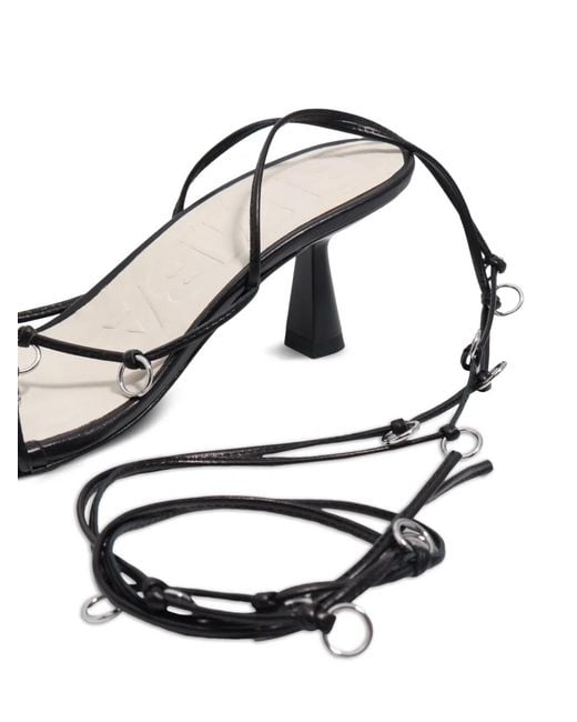 Bimba Y Lola White Piercing-Embellished Lace-Up Heeled Sandals