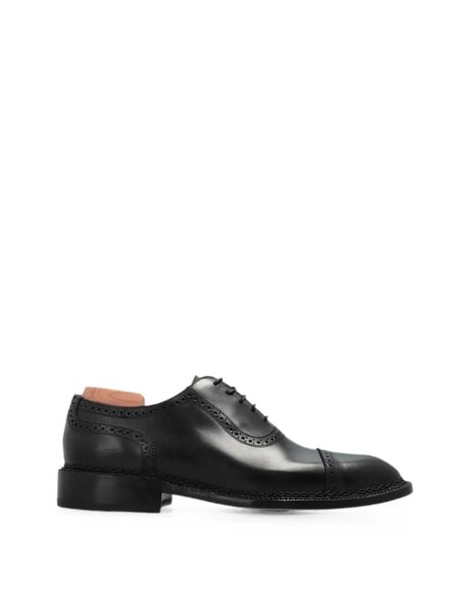 Kiton Black Brogue-Detail Lace-Up Oxford Shoes for men