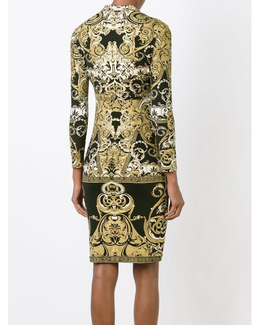 Donna Abbigliamento da Abiti da Abiti corti e miniabiti Baroque print dress di Roberto Cavalli in Nero 
