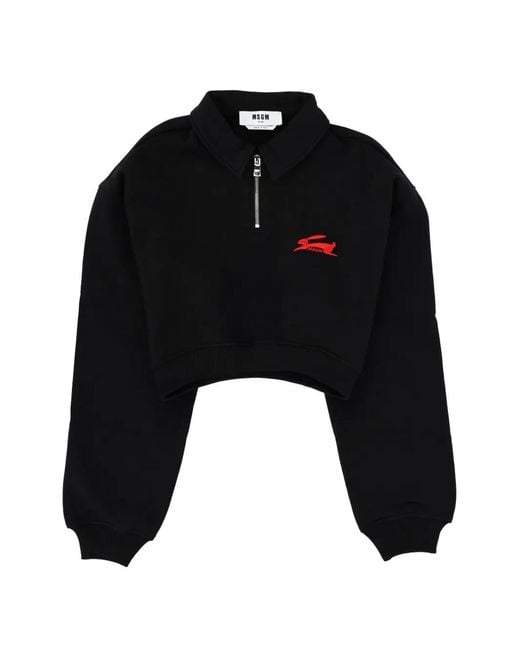 MSGM レディース ブラック Follow The Rabbit ハーフジップ JACQUEMUS 
