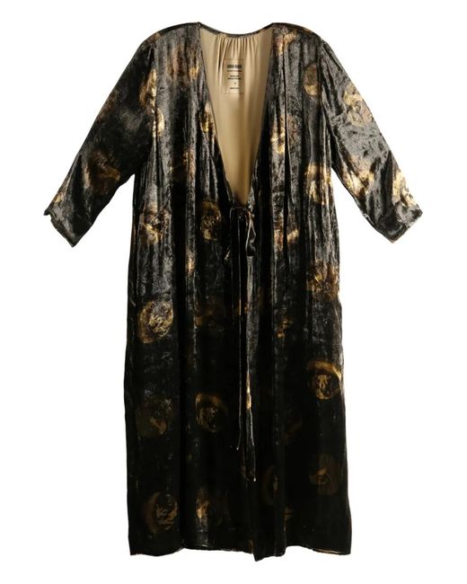 Uma Wang Black Anthea Tie-Waist Midi Dress