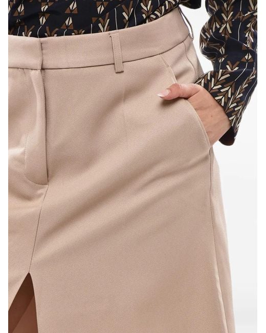 Stella McCartney Natural Midi Alisha Front-Slit Skirt