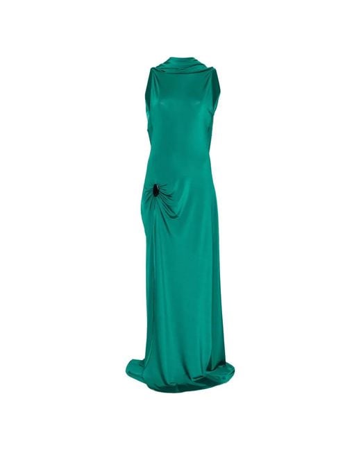 Raquel Diniz Green Cowl Detail Dress