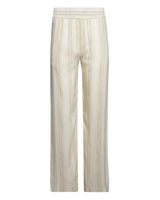 Victoria Beckham Gestreepte Broek Met Elastische Taille in het White