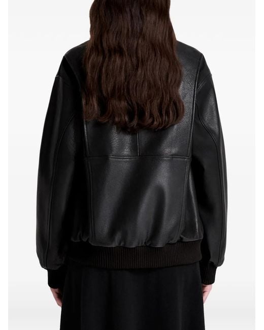 Nour Hammour Black Toyen Leather Jacket