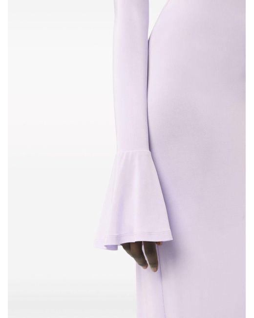 Nina Ricci Purple Twisted Jersey Maxi Dress
