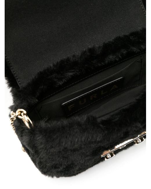 Furla Mini Metropolis Fauxfur Crossbody Bag in Black Lyst