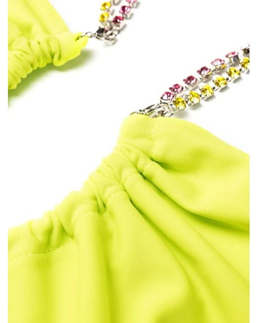 Gcds Yellow Crystal-Embellished Bikini Set