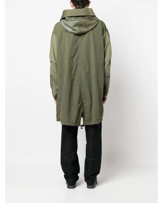 Children of the discordance Green Drawstring-Hood Parka Coat for men