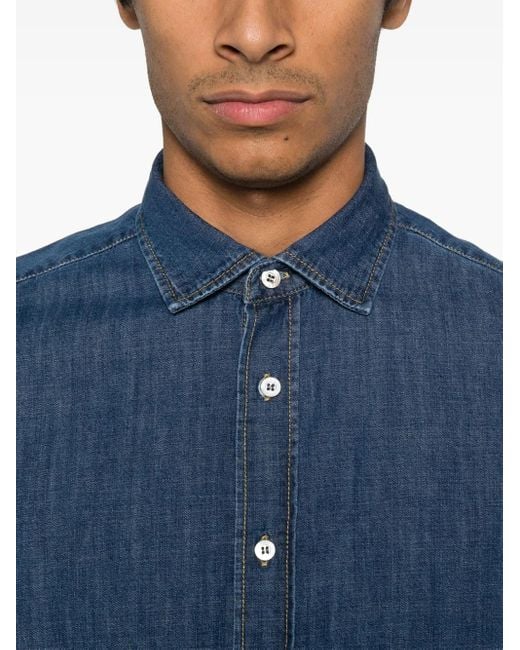 Jacob Cohen Blue Denim Shirt for men