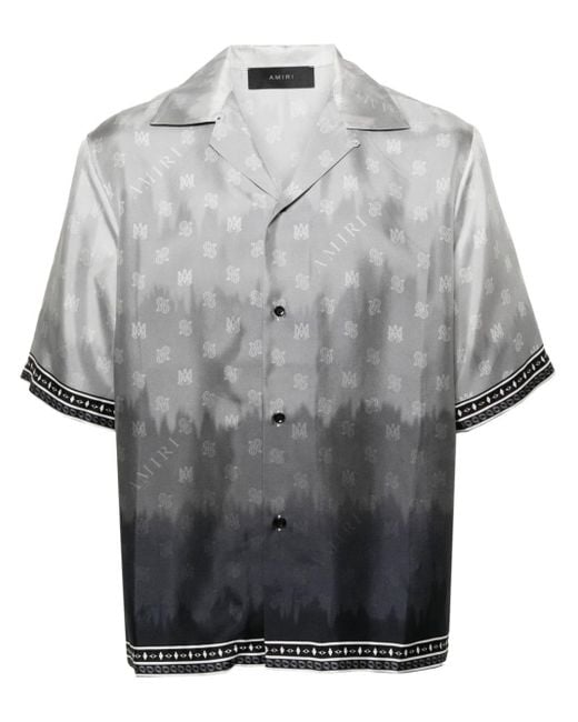 Amiri Zijden Overhemd Met Bandanaprint in het Gray voor heren