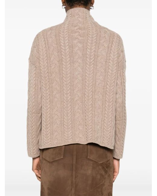 Max Mara Kabelgebreide Coltrui in het Natural