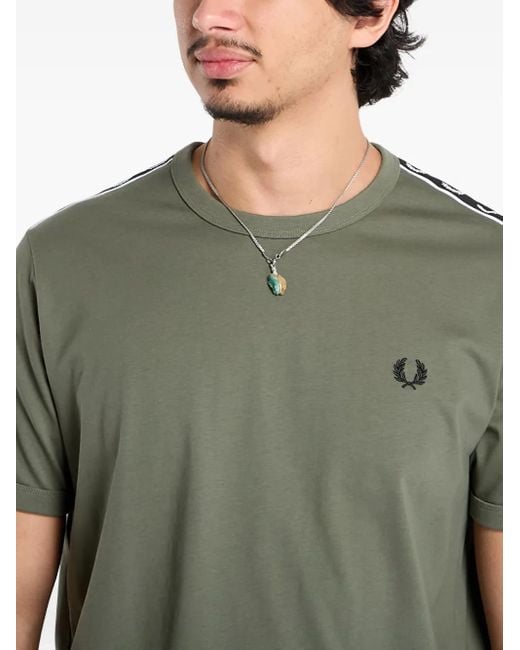 Fred Perry Green Tape Ringer T-Shirt for men